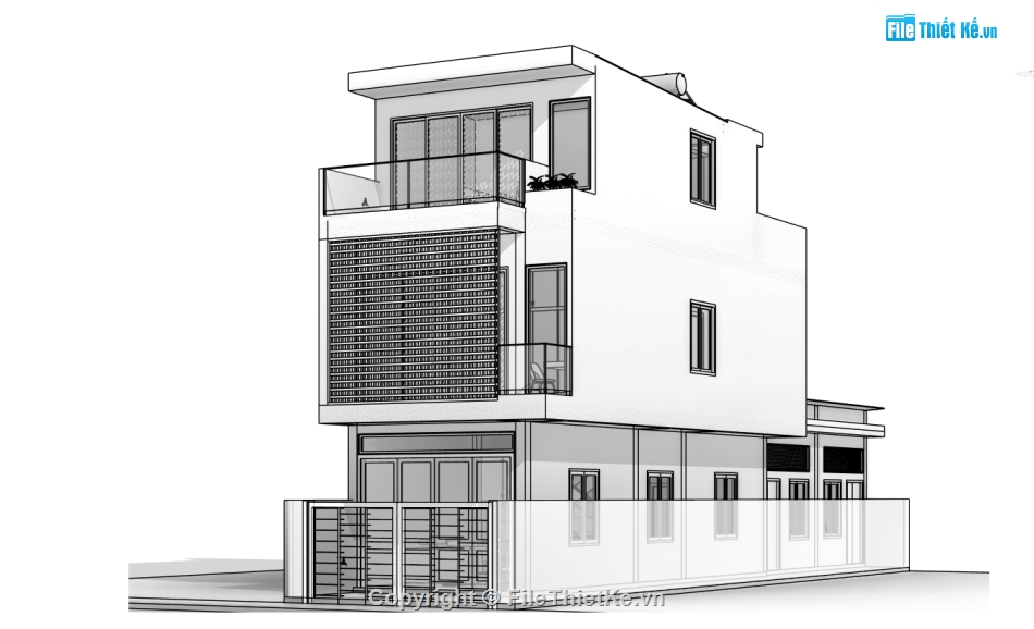 Bản vẽ nhà phố,nhà phố 3 tầng,nhà phố 5 x 20m
