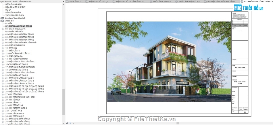 bản vẽ revit nhà phố 3 tầng,Revit Nhà phố 3 tầng,File revit Nhà phố 3 tầng,Nhà phố 3 tầng revit,bản vẽ revit nhà phố