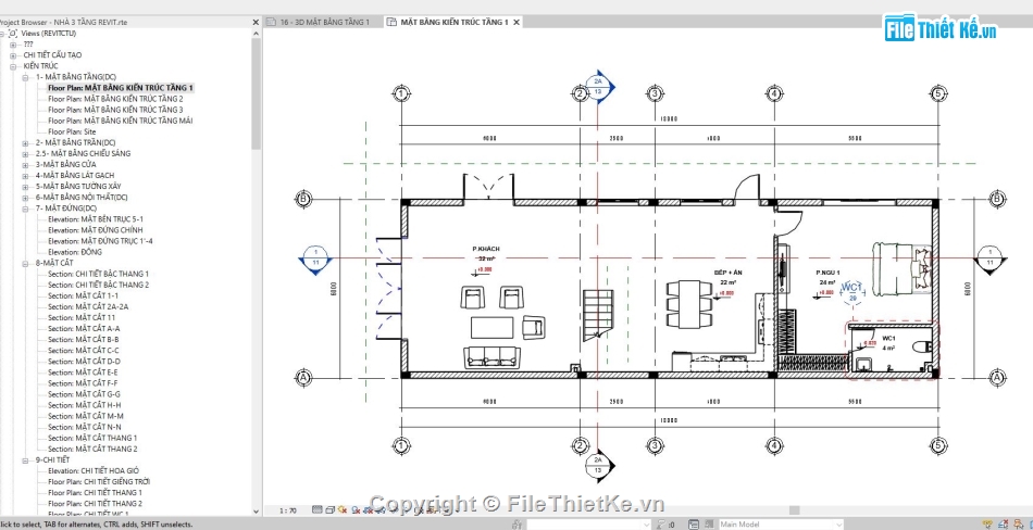 bản vẽ revit nhà phố 3 tầng,Revit Nhà phố 3 tầng,File revit Nhà phố 3 tầng,Nhà phố 3 tầng revit,bản vẽ revit nhà phố