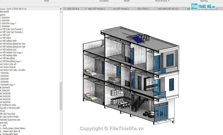 bản vẽ revit nhà phố 3 tầng,Revit Nhà phố 3 tầng,File revit Nhà phố 3 tầng,Nhà phố 3 tầng revit,bản vẽ revit nhà phố