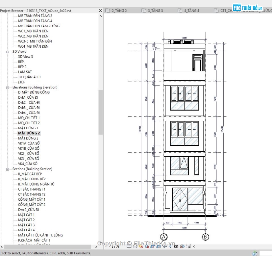 Revit Nhà phố 4 tầng,bản vẽ revit nhà phố 4 tầng,bản vẽ revit nhà phố,Nhà phố 4 tầng revit