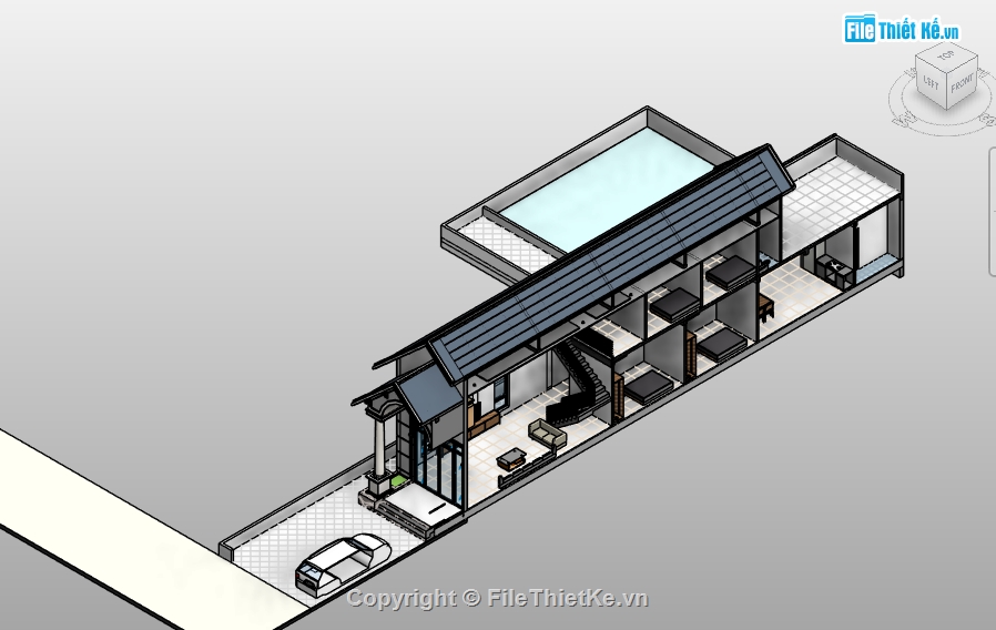 Nhà lửng,Nhà phố 2 tầng,kiến trúc 2 tầng,revit nhà phố,bản vẽ revit nhà phố
