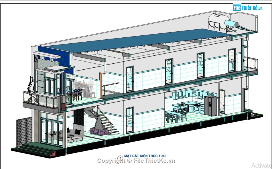 bản vẽ revit nhà phố 2 tầng,revit nhà phố 2 tầng,bản vẽ nhà phố 2 tầng revit