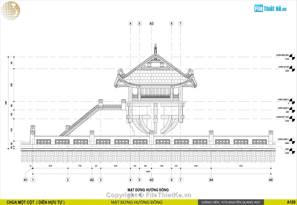 Model sketchup chùa 1 cột,file revit chùa 1 cột,Revit thiết kế chùa,Bản vẽ thiết kế chùa,bản vẽ chùa 1 cột