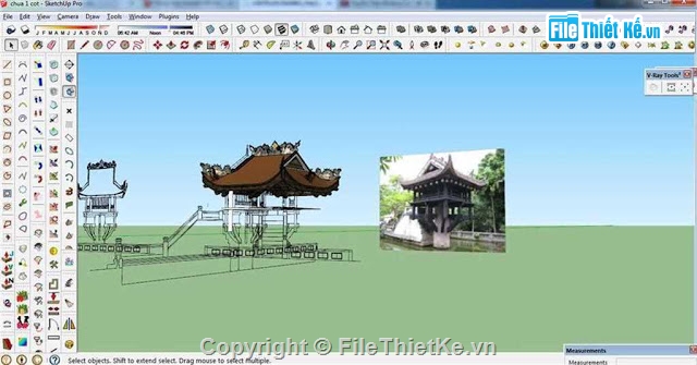 Model sketchup chùa 1 cột,file revit chùa 1 cột,Revit thiết kế chùa,Bản vẽ thiết kế chùa,bản vẽ chùa 1 cột