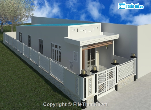 nhà trệt hiện đại,revit nhà 1 tầng,nhà 5x18,bản vẽ revit nhà 1 tầng,nhà trệt kích thước 5x18m