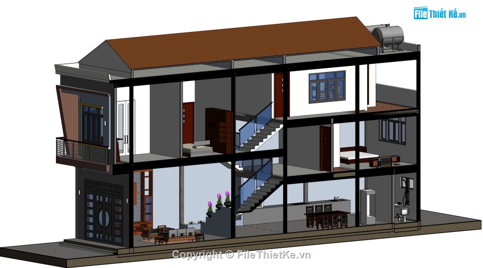 nhà phố lệch tầng,nhà phố 2 tầng 5x20m,bản vẽ nhà phố 2 tầng,nhà phố 2 tầng file revit,autocad nhà phố 2 tầng