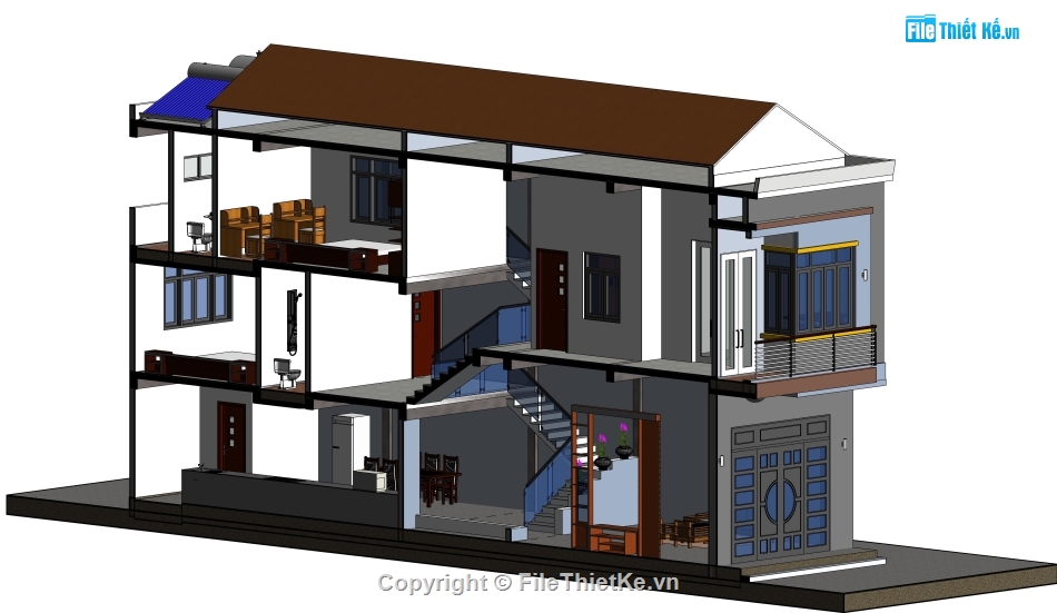 nhà phố lệch tầng,nhà phố 2 tầng 5x20m,bản vẽ nhà phố 2 tầng,nhà phố 2 tầng file revit,autocad nhà phố 2 tầng