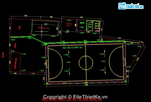 sân bóng,bản vẽ sân cỏ,sân bóng mini nhân tạo đẹp,Bản vẽ nghiêng,Bản vẽ autocad,sân bóng rổ