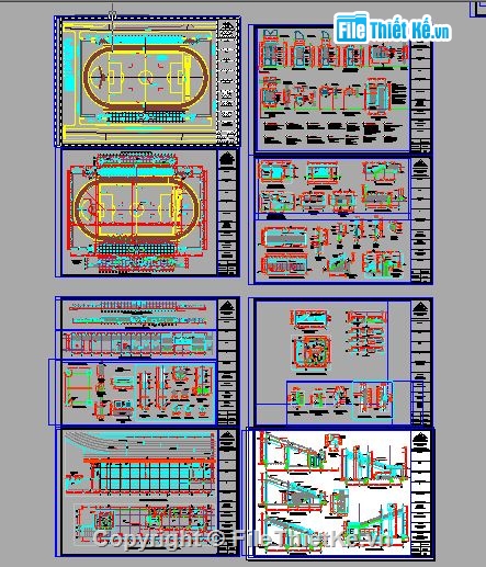 kết cấu sân vận động,sân vận động,Bản vẽ sân vận động đầy đủ kiến trúc và kết cấu,Bản vẽ kiến trúc sân vận động,Bản vẽ sân vận động