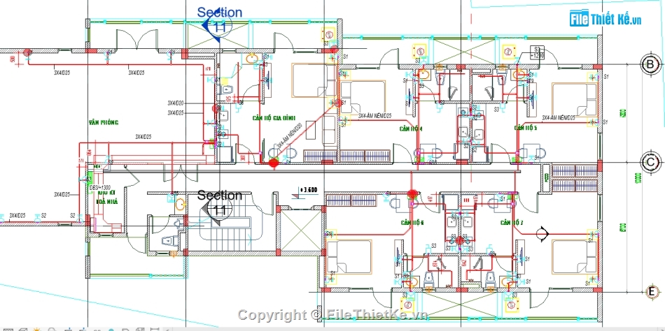 Điện căn hộ,revit mep căn hộ,file revit điện,shop điện revit,điên revit nhà 5 tầng