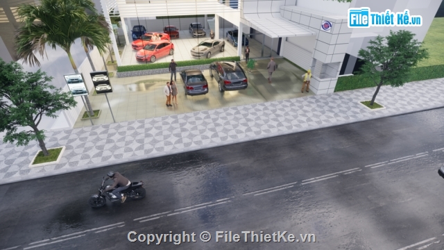 bản vẽ Showroom Ôtô,Showroom Ôtô Sketchup,Bản vẽ Showroom,su thiết kế Showroom ô tô