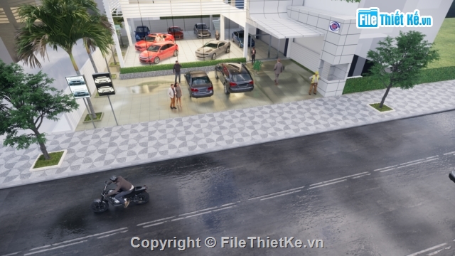 bản vẽ Showroom Ôtô,Showroom Ôtô Sketchup,Bản vẽ Showroom,su thiết kế Showroom ô tô