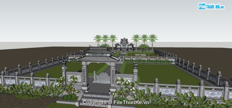 Bản vẽ lăng mộ,lăng mộ su,Sketchup lăng mộ