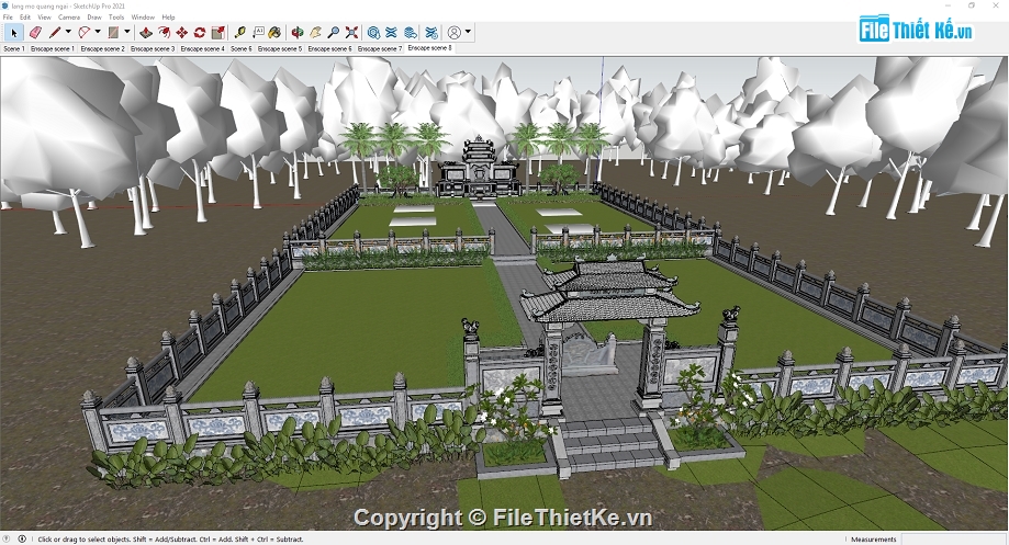 Bản vẽ lăng mộ,lăng mộ su,Sketchup lăng mộ