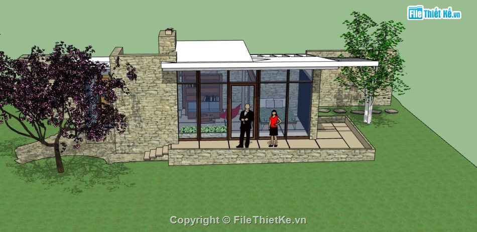 nhà cấp 4 sketchup,sketchup nhà cấp 4,Filethietke Bản vẽ nhà cấp 4,sketchup file nhà cấp 4