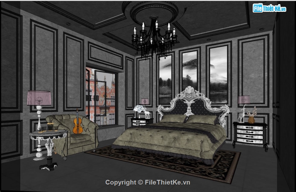 Model nội thất Phòng ngủ,nội thất phòng ngủ,Model Sketchup Phòng ngủ,Phòng ngủ file sketchup