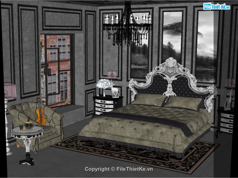 Model nội thất Phòng ngủ,nội thất phòng ngủ,Model Sketchup Phòng ngủ,Phòng ngủ file sketchup