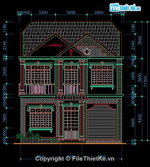 biệt thự 2 tầng,kiến trúc biệt thự,kiến trúc 2 tầng,nhà 2 tầng mái thái,biệt thự 2 tầng 9.5x17m