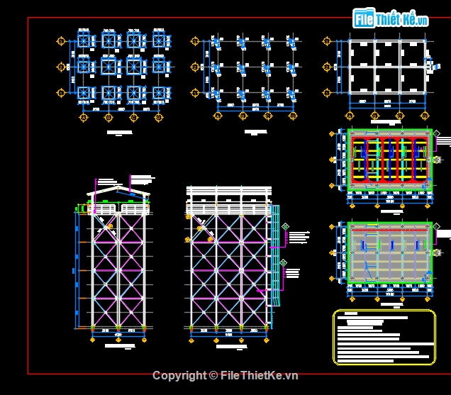 bản vẽ tháp nước,bản vẽ cad tháp nước,tháp nước bằng thép