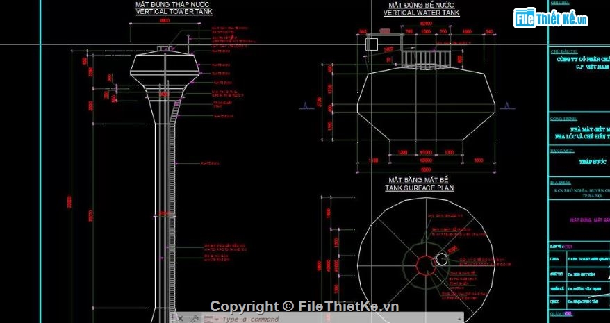 Bản vẽ tháp nước,Bản vẽ Hồ nước,Bản vẽ tháp canh,Bản vẽ cấp nước,Bản vẽ đài nước