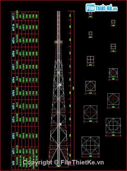 tháp truyền thanh,bản vẽ tháp truyền hình,mẫu tháp truyền hình bằng thép