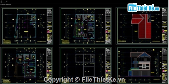 biệt thự 3 tầng,biệt thự 3 tầng cad,file cad biệt thự 3 tầng