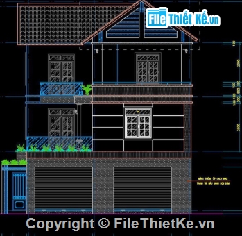 biệt thự 3 tầng,biệt thự 3 tầng cad,file cad biệt thự 3 tầng