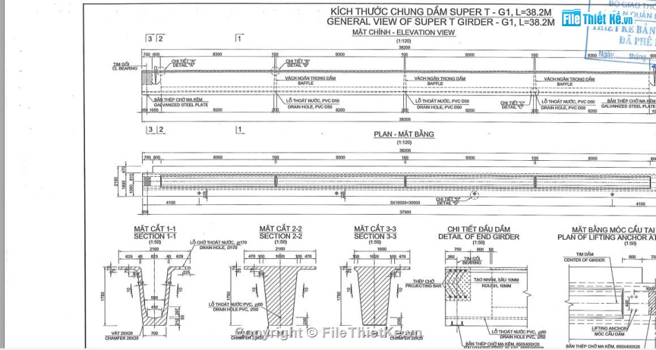dầm,thi công dầm,Bản vẽ dầm