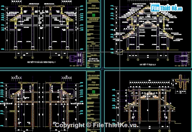 Bản vẽ đình chùa,bản vẽ chùa,bản vẽ nhà thờ họ,chùa quang minh