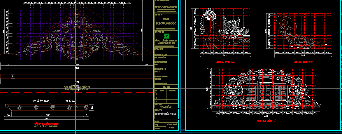 Bản vẽ đình chùa,bản vẽ chùa,bản vẽ nhà thờ họ,chùa quang minh