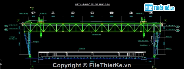 dầm i 33m,lắp dầm bằng cần cẩu chạy dưới,thi công dầm i 33m,đúc dầm i 33m,chế tạo dầm i,lao lắp dầm i