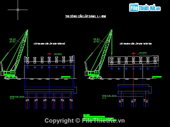 dầm i 33m,lắp dầm bằng cần cẩu chạy dưới,thi công dầm i 33m,đúc dầm i 33m,chế tạo dầm i,lao lắp dầm i