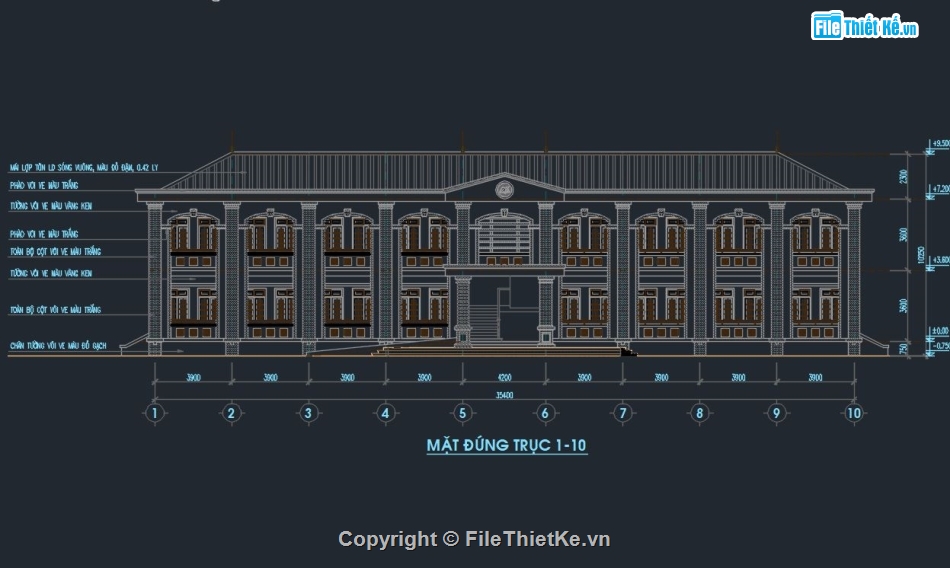 Bản vẽ thi công trường học,trường tiểu học 2 tầng 8 phòng,mẫu bản vẽ trường học
