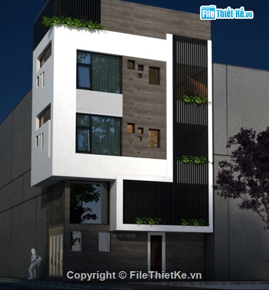 nhà 4 tầng,kiến trúc 4 tầng,cad nhà 4 tầng,nhà phố 4 tầng cad