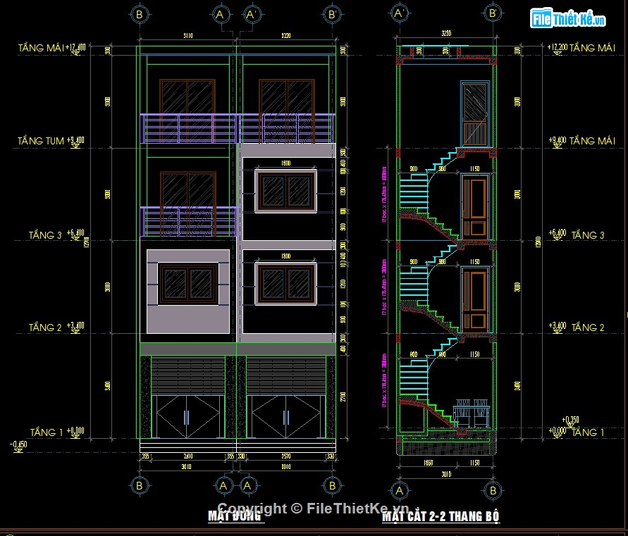 nhà phố 4 tầng file cad,file autocad nhà phố 4 tầng,bản vẽ nhà phố 4 tầng,nhà phố 4 tầng 3x12m,file cad nhà phố 4 tầng,nhà phố 4 tầng autocad