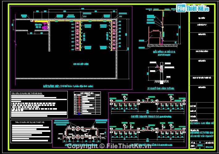 Hệ thống gas bò,Bản vẽ hệ thống gas bò,Bản vẽ hệ thống gas công nghiệp,Thiết kế hệ thống gas nhà hàng