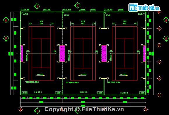 nhà đầy đủ các hạng mục,san tennis,Bản cad thiết kế