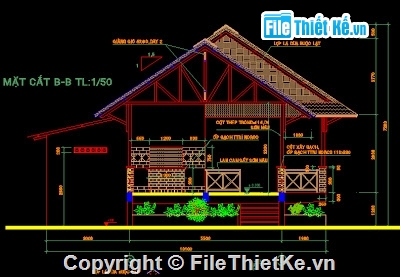 Bản vẽ,Bản vẽ autocad,nhà hàng,nhà sàn