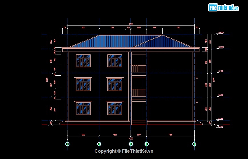 trường học 3 tầng,kiến trúc trường học 3 tầng,trường học 3 tầng 6 phòng,bản vẽ trường học 3 tầng