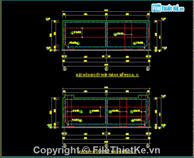 thiết kế bể nước,thiết kế bể nước ngầm,bản vẽ bể nước ngầm,Bể nước 100m3