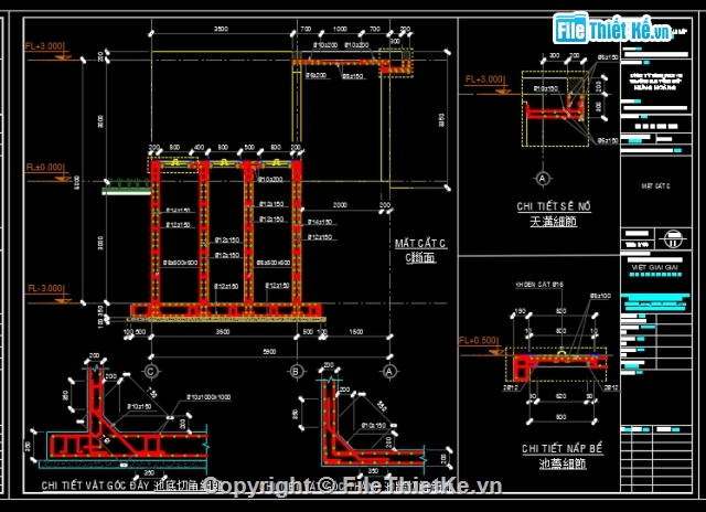 bản vẽ bể xử lý nước thải,bản vẽ bể nước,thiết kế bể nước