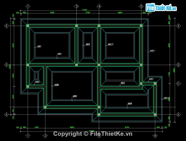 kiến trúc biệt thự,kết cấu biệt thự,biệt thự 2 tầng,nhà kích thước 7.7 x 12m
