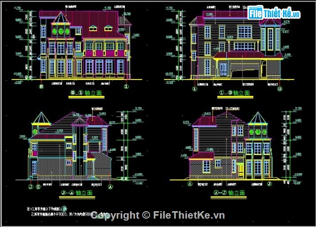 biệt thự 2 tầng,Bản vẽ thiết kế biệt thự,bản vẽ biệt thự 2 tầng,Bản vẽ biệt thự 16x13.8m,bản vẽ nước biệt thự