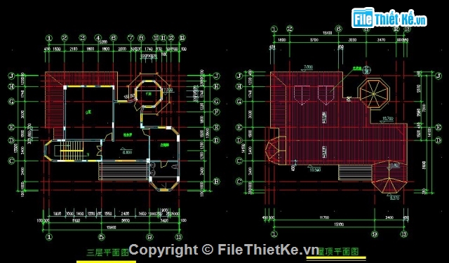 biệt thự 2 tầng,Bản vẽ thiết kế biệt thự,bản vẽ biệt thự 2 tầng,Bản vẽ biệt thự 16x13.8m,bản vẽ nước biệt thự