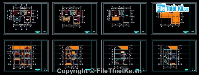 Biệt thự 3 tầng kích thước 9x12m,Bản vẽ biệt thự 3 tầng chữ L kích thước 9x12m,Bản vẽ Biệt thự chữ L kích thước 9x12m cao 3 tầng,Bản vẽ Biệt thự 3 tầng KT 9x12m