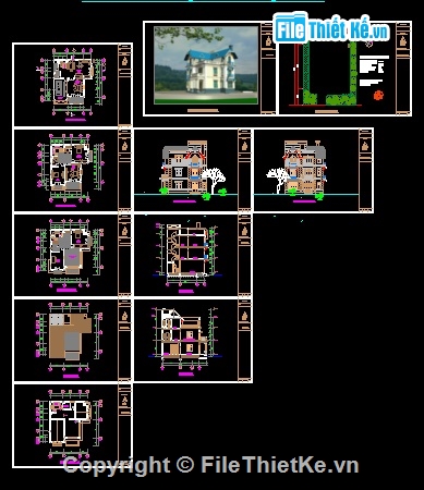 File cad biệt thự 3 tầng KT 10.5x12.6m,Bản vẽ thiết kế biệt thự 3 tầng KT 10.5x12.6m,Bản vẽ biệt thự 3 tầng,Biệt thự KT 10.5x12.6m