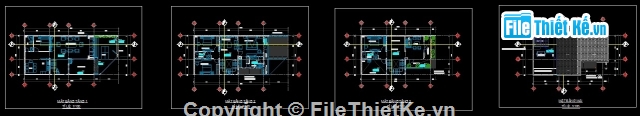 Bản vẽ biệt thự 3 tầng,Bản vẽ thiết kế biệt thự 3 tầng KT 8x16m,Biệt thự 3 tầng KT 8x16m