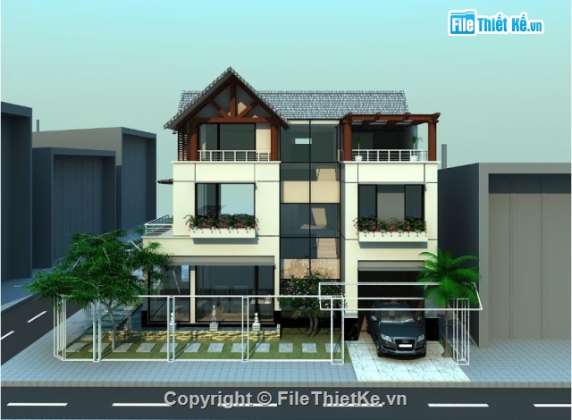 biệt thự phố,kết cấu biệt thự,biệt thự 3 tầng,phối cảnh,biệt thự 4 tầng,biệt thự 4 tầng kích thước 12.2m x 13.2m