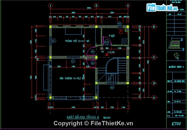 bản vẽ thiết kế biệt thự 4 tầng Kích thước 8.1x7.4,biệt thự 8.1x7.4m cao 4 tầng,biệt thự 4 tầng